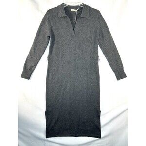 Faherty Women's Heather Grey V-Neck Jackson Sweater Dress M (No Belt)
